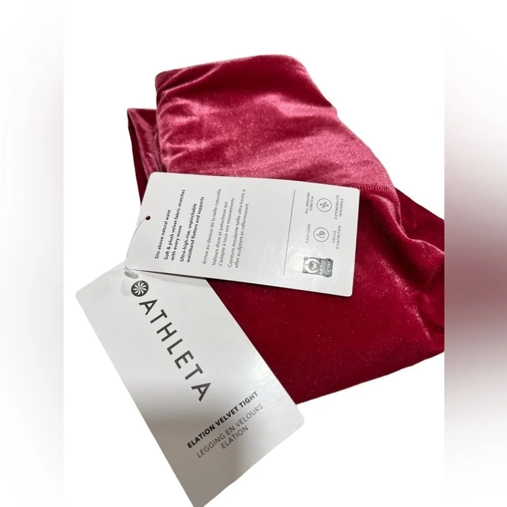 Athleta XXS Elation Velvet Tight Legging - Class Pink - SOFT - NWT